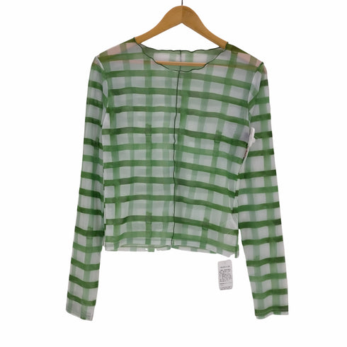 poppy ROUGH CHECK SEE-THROUGH TOPS GREEN レディース FREE