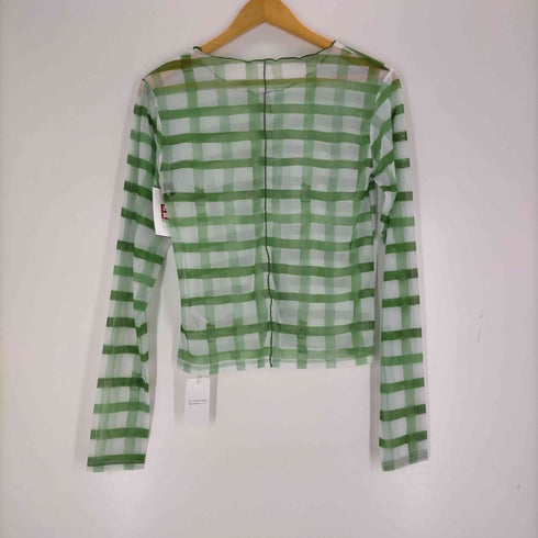 poppy ROUGH CHECK SEE-THROUGH TOPS GREEN レディース FREE