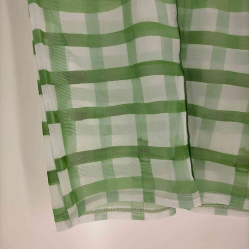 poppy ROUGH CHECK SEE-THROUGH TOPS GREEN レディース FREE
