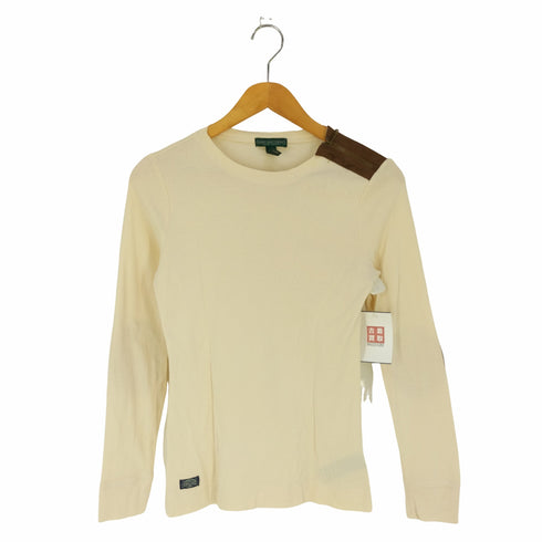 ローレンジーンズカンパニー LAUREN JEANS COMPANY ショルダージップ エルボーパッチ クルーネックTシャツ レディース import:S