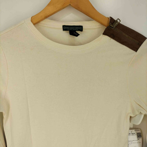 ローレンジーンズカンパニー LAUREN JEANS COMPANY ショルダージップ エルボーパッチ クルーネックTシャツ レディース import:S