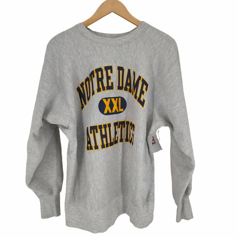 チャンピオン Champion 90S MADE IN USA REVERSE WEAVE NOTRE DAME ATHLETIC 3段カプセルラバープリント メンズ JPN:XL