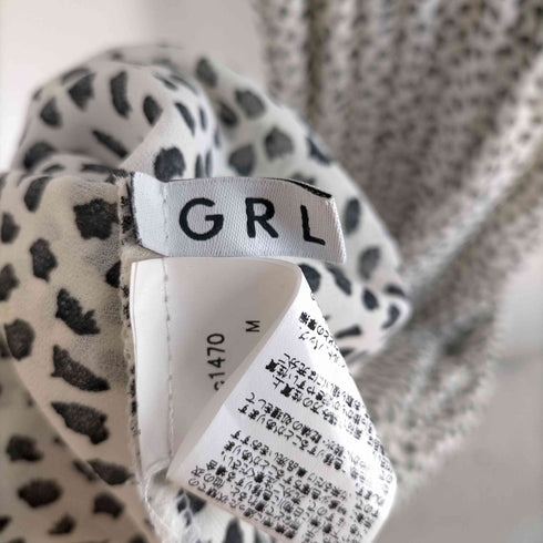 グレイル GRL フレアスリーブダルメシアン柄 カシュクールワンピース レディース JPN:M