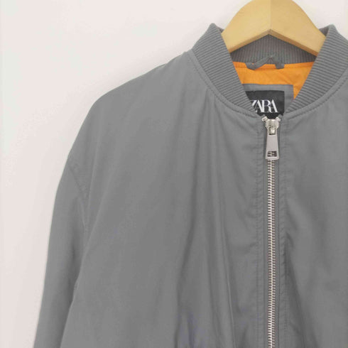 ザラ ZARA SIDE ZIP BOMBER JACKET サイドジップ フラップポケット MA-1 フライト ジャケット メンズ import:M