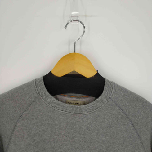 ヌーディージーンズ Nudie Jeans SAMUEL LOGO SWEAT SHIRT ワンポイント刺繍ロゴスウェット メンズ JPN:XS
