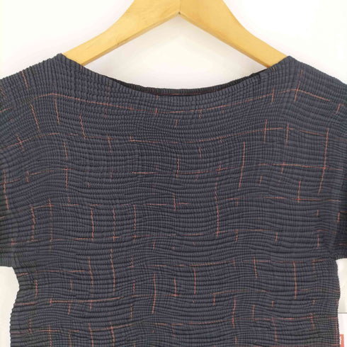 イッセイミヤケ ISSEY MIYAKE WHITE LABEL シワプリーツ加工 エステルトップス レディース JPN:2