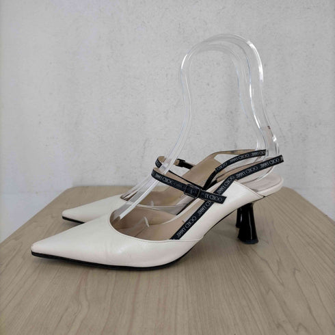 ジミーチュウ JIMMY CHOO ロゴストラップレザーピンヒール レディース 37 1/2