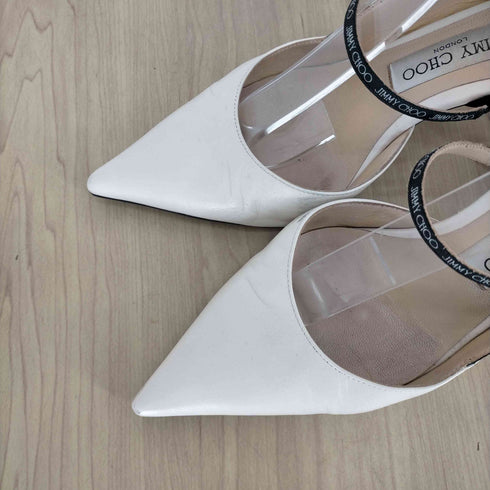 ジミーチュウ JIMMY CHOO ロゴストラップレザーピンヒール レディース 37 1/2
