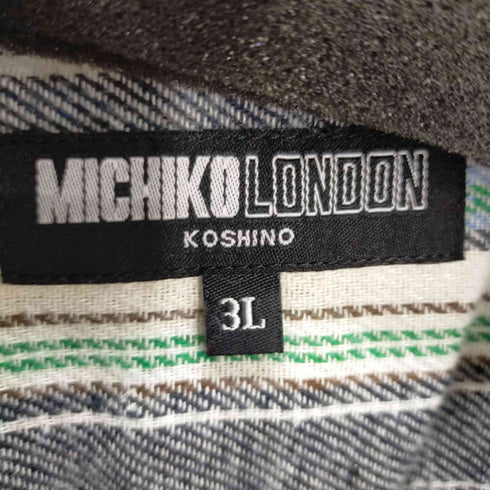 ミチコロンドン MICHIKO LONDON L/Sストライプシャツ オーバーサイズ メンズ 3L