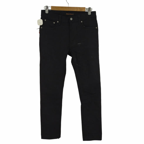 ヌーディージーンズ Nudie Jeans Lean Dean DRY EVERBLACK テーパードブラックコットンパンツ メンズ 31/30