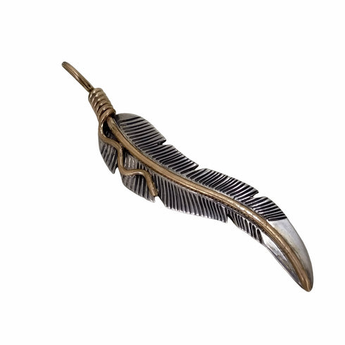 ナバホ NAVAJO 12KGF ナホバ族イーグルフェザーネックレストップ ジョーメイス作 メンズ