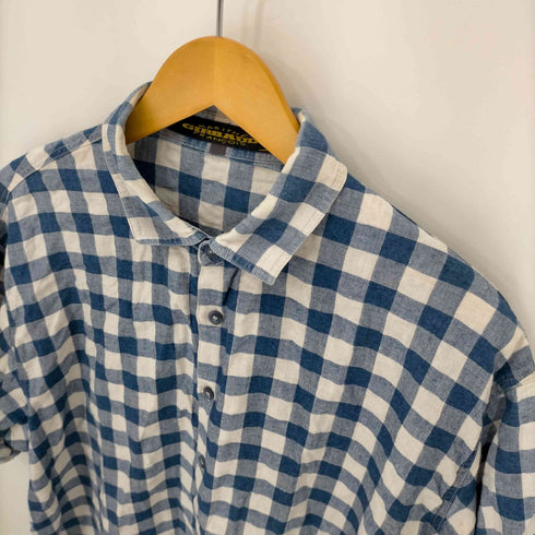 マリテフランソワジルボー MARITHE FRANCOIS GIRBAUD リネン混 ブロックチェック S/S シャツ メンズ 105