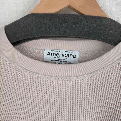 アメリカーナ Americana サーマルクルーネックニットTシャツ レディース