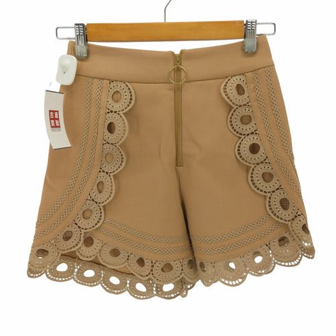 セルフポートレイト self-portrait CURVED HEM SHORTS レース デザイン ショート パンツ ショーツ レディース 2