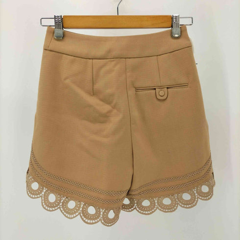 セルフポートレイト self-portrait CURVED HEM SHORTS レース デザイン ショート パンツ ショーツ レディース 2