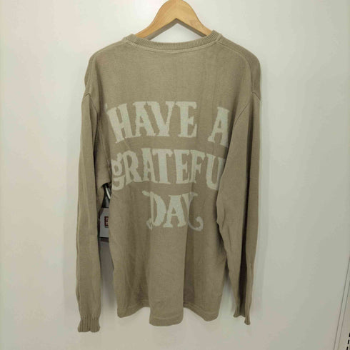 ゴーウエスト GOWEST have a grateful day 両面デザインクルーネックコットンニット メンズ JPN:L