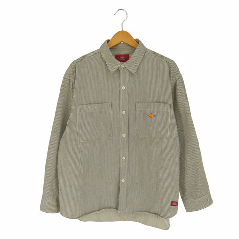 ディッキーズ Dickies ワンポイント刺繍 ストライプシャツ メンズ import:L