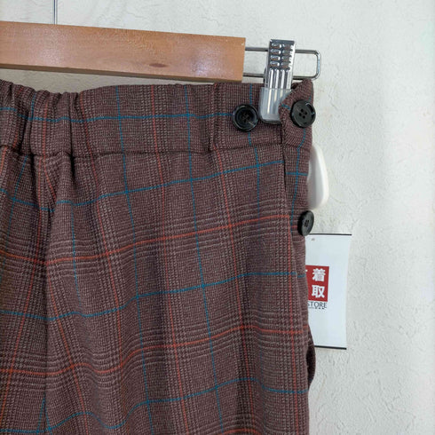 ユーバイスピックアンドスパン U by SPICK&SPAN ウール混 ウエストサイドジッパー チェックパンツ レディース JPN:36