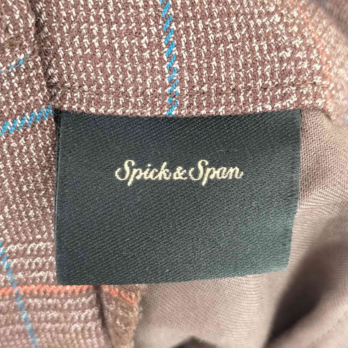 ユーバイスピックアンドスパン U by SPICK&SPAN ウール混 ウエストサイドジッパー チェックパンツ レディース JPN:36