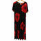 jostar USA製 90S 花柄 クルーネック スパンデックス ロング ワンピース レディース import:XL