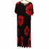 jostar USA製 90S 花柄 クルーネック スパンデックス ロング ワンピース レディース import:XL