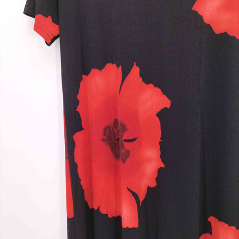 jostar USA製 90S 花柄 クルーネック スパンデックス ロング ワンピース レディース import:XL