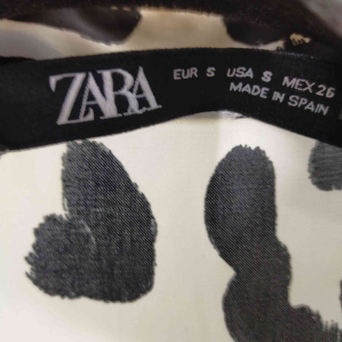 ザラ ZARA レオパード柄 サテンL/Sシャツ レディース JPN:S