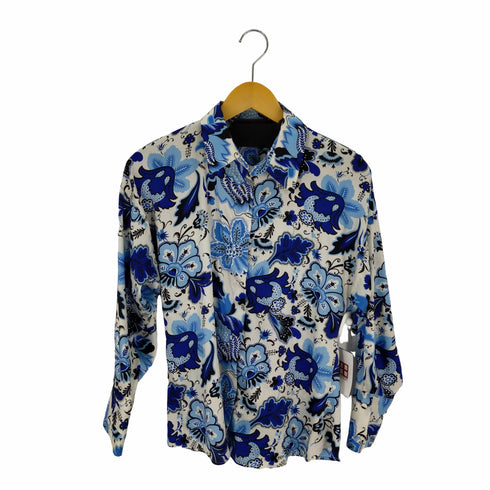 ザラ ZARA 総柄プリントサテンL/Sシャツ レディース JPN:M