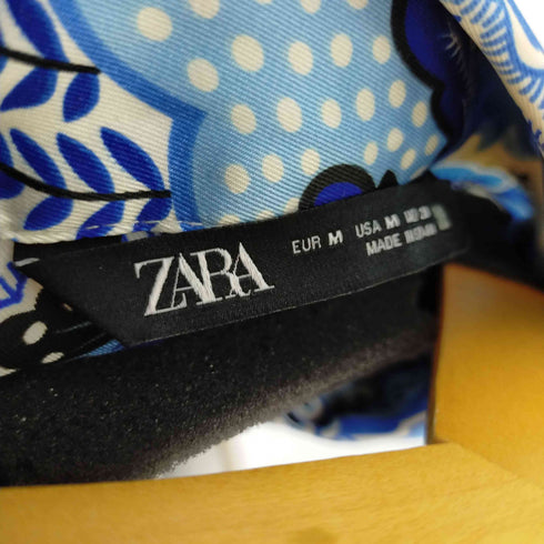 ザラ ZARA 総柄プリントサテンL/Sシャツ レディース JPN:M