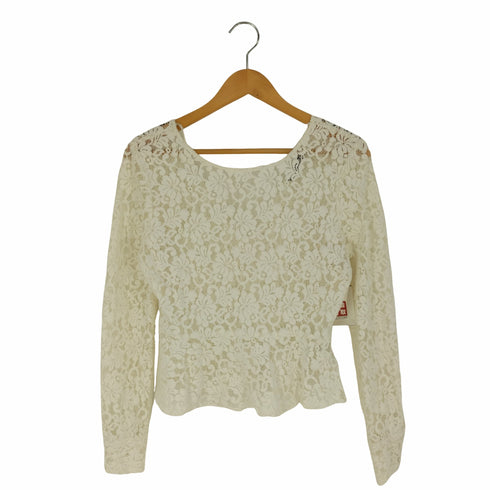 ザラ ZARA LACE PEPLUM TOP レースペプラムトップス レディース import:M
