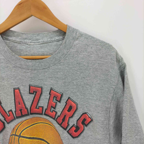 バスケットチーム プリント シングルステッチ クルーネック Tシャツ メンズ