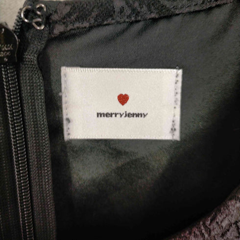 メリージェニー merry jenny スカラップコンビワンピース ノースリーブ 切替ワンピース レディース FREE