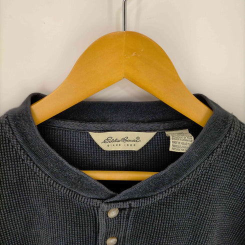 エディーバウアー Eddie Bauer 90S 白タグ ヘンリーネック サーマルカットソー メンズ import:L