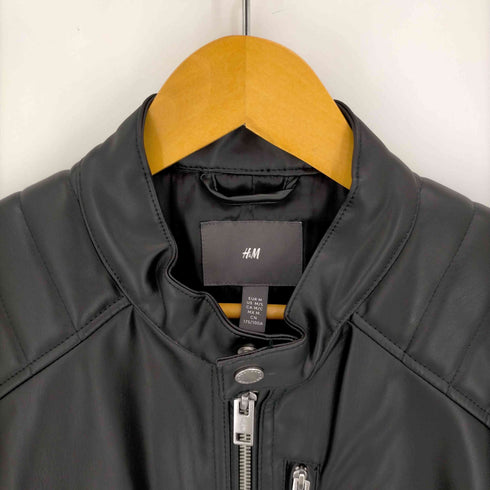 エイチアンドエム H&M フェイクレザー レーシングジャケット メンズ import:S