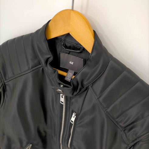 エイチアンドエム H&M フェイクレザー レーシングジャケット メンズ import:S