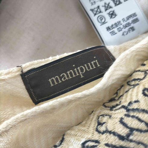 マニプリ manipuri シルクブレンド 総柄ヘリンボーンストール レディース