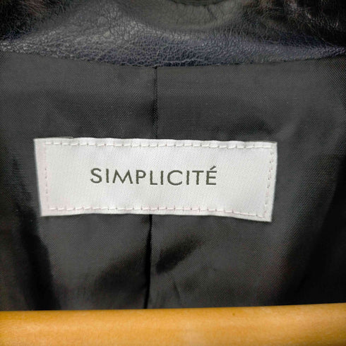 シンプリシテェ SIMPLICITE 22AW フェイクレザー ダブルレザージャケット レディース