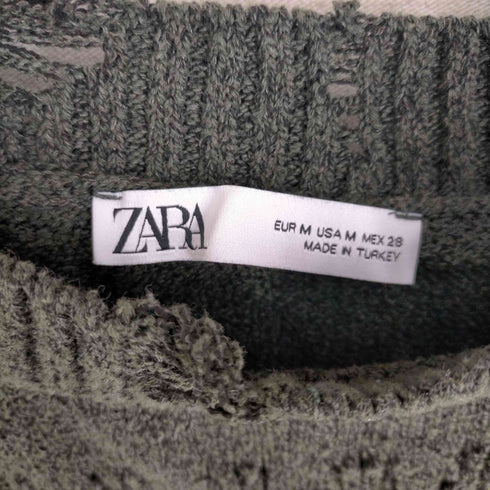 ザラ ZARA ダメージスパイダーネットオープンニットセーター レディース JPN:M