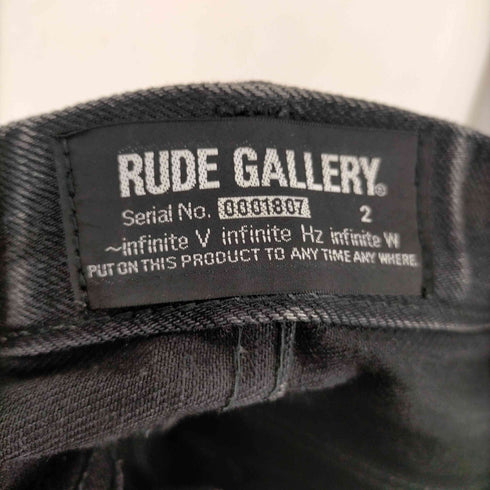 ルードギャラリー RUDE GALLERY フラップレザーブラックスキニーデニム メンズ JPN:2