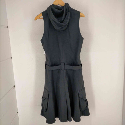 デシグアル Desigual 00S 裾刺繍 フーデッドナイロンノースリーブワンピース レディース JPN:42