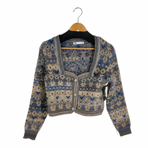 ザラ ZARA KNIT JACQUARD JACKET レディース import:S