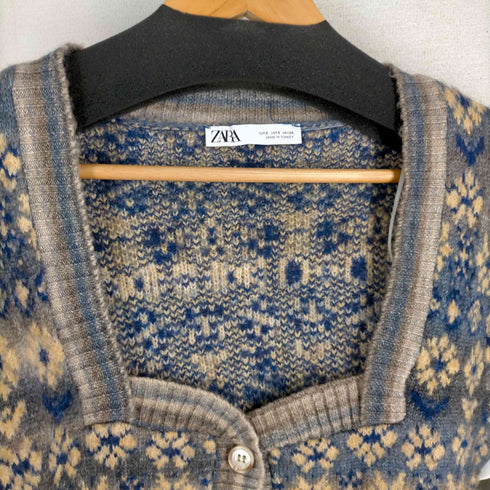 ザラ ZARA KNIT JACQUARD JACKET レディース import:S