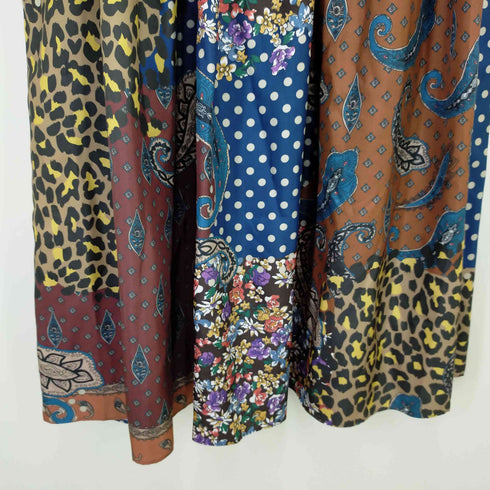 カラー kolor 裏地付き 総柄 プリーツロングスカート レディース JPN:1