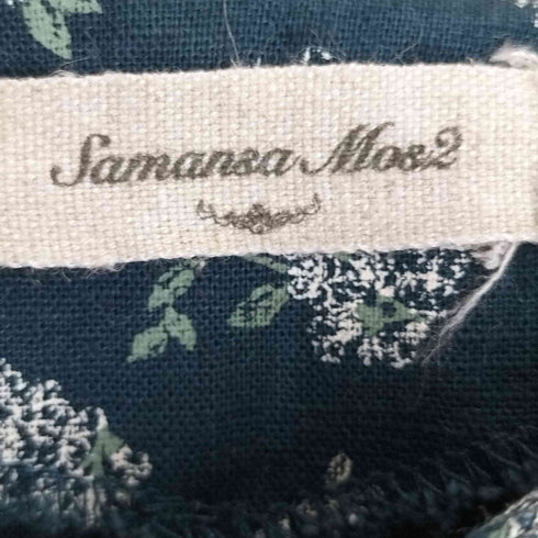 サマンサモスモス samansa Mos2 花柄 刺繍 リネンコットン ベルテッドワンピース レディース FREE
