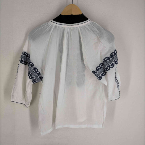 スローブイエナ SLOBE IENA クロスステッチ刺繍7分袖ブラウス レディース