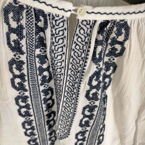 スローブイエナ SLOBE IENA クロスステッチ刺繍7分袖ブラウス レディース