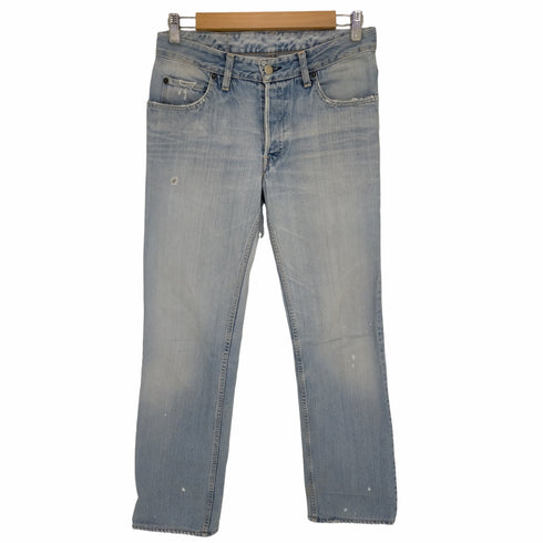 ハリウッドランチマーケット HOLLYWOOD RANCH MARKET HP405 ボタンフライ ダメージストレートデニムパンツ メンズ W31 L32