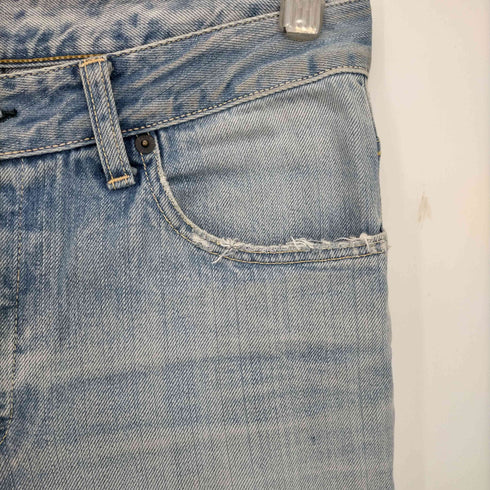ハリウッドランチマーケット HOLLYWOOD RANCH MARKET HP405 ボタンフライ ダメージストレートデニムパンツ メンズ W31 L32