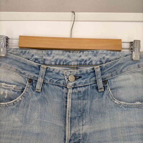 ハリウッドランチマーケット HOLLYWOOD RANCH MARKET HP405 ボタンフライ ダメージストレートデニムパンツ メンズ W31 L32