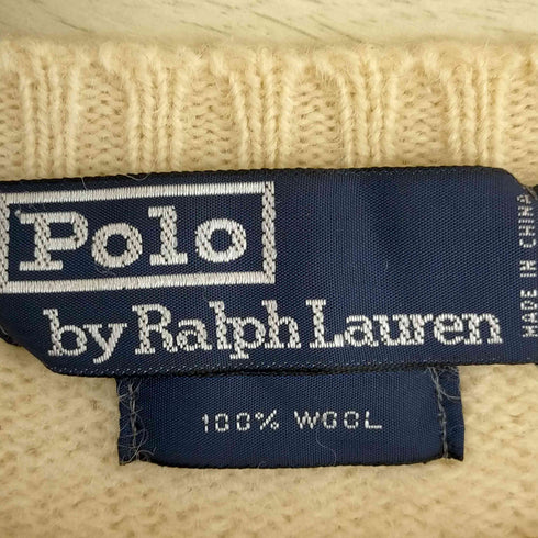 ポロバイラルフローレン Polo by RALPH LAUREN 90s ポニー刺繍 ラグラン ウールクルーネックニット レディース import:M